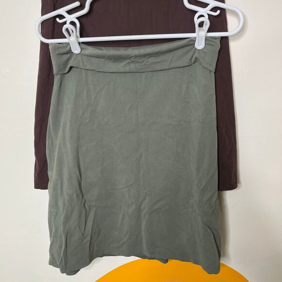 Lot 2 Athleta Noosa A-Line Fold Over Skirts M Stretch Gray Green Maroon Casual - Picture 2 of 10